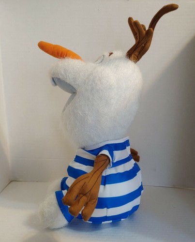 Disney Frozen 15" Olaf Plush Soft Stuffed Animal w/ Blue White Stripe Romper - Picture 6 of 8