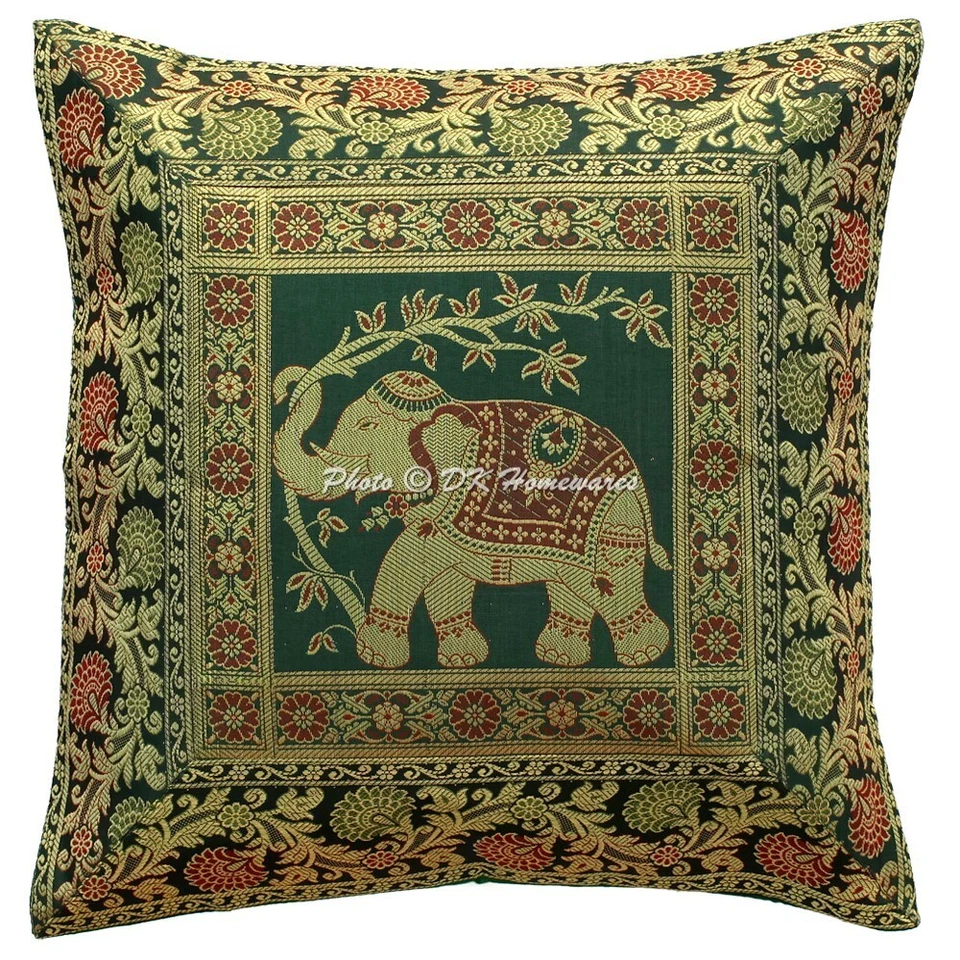 Juego de 4 Fundas de Almohada Elefante Étnico Brocado Decorativo Boho Funda de Almohada Foto 3 de 4