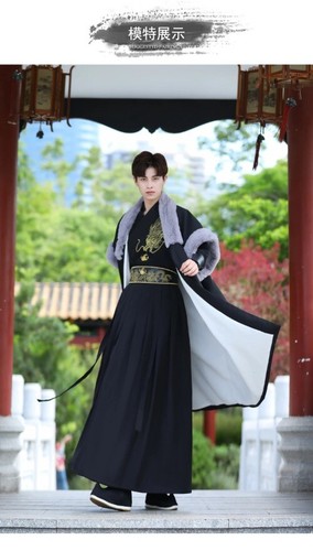 Lote Dragón Bordado Capa Hanfu Chino Tradicional Con Capucha Capa Hanfu Disfraz - Imagen 18 de 28