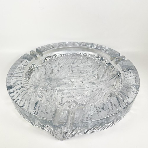 1980s Vintage Blenko #814 Clear Glass Ashtray Heavy Mid Century Modern Style - Picture 1 of 8