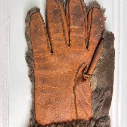 Antique Fur and Leather Gloves Wilson Bro's England size 9 - Picture 7 of 13