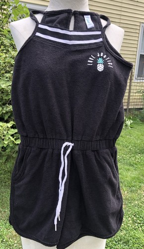 Justice Girls TerryCloth Romper Black Size 10 Sleeveless - Picture 2 of 5