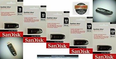 Sandisk Ultra USB 3.0 Stick 16GB 32GB 64GB 128GB 256GB 512GB USB 3.0 Flash Drive