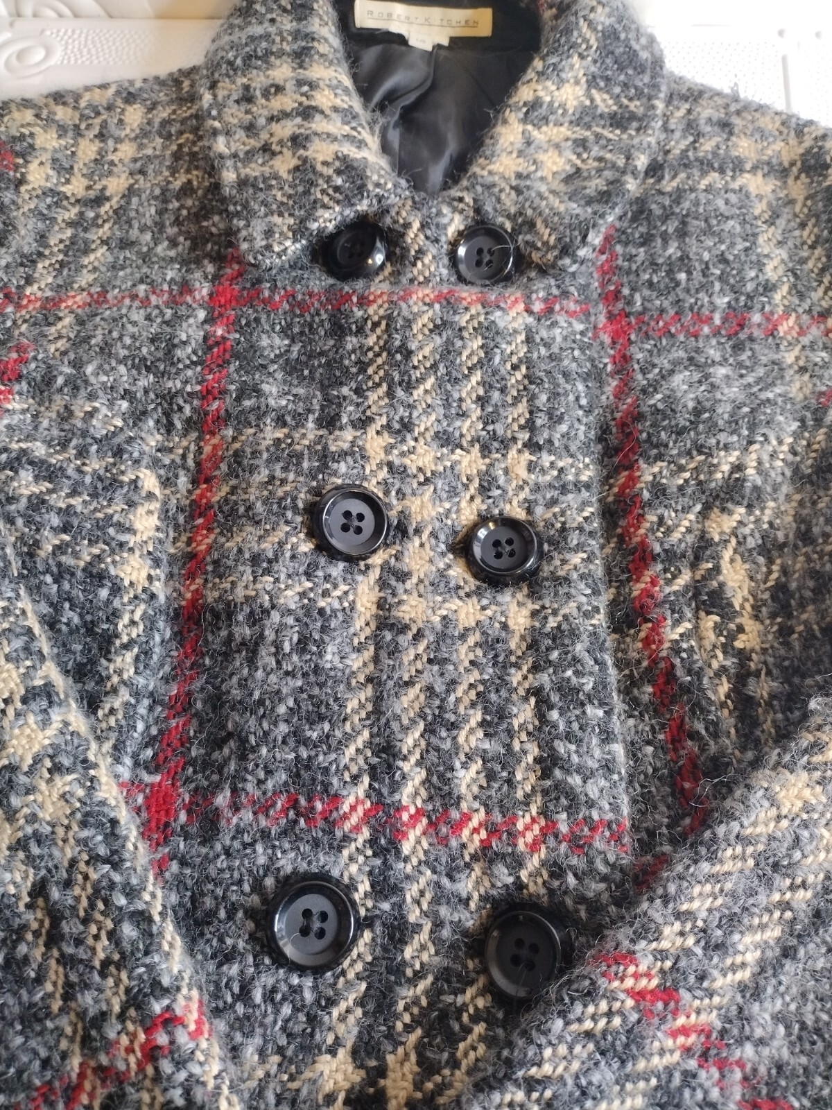 Robert Kitchen Canada Plaid Wool Blend Button-Up … - image 9
