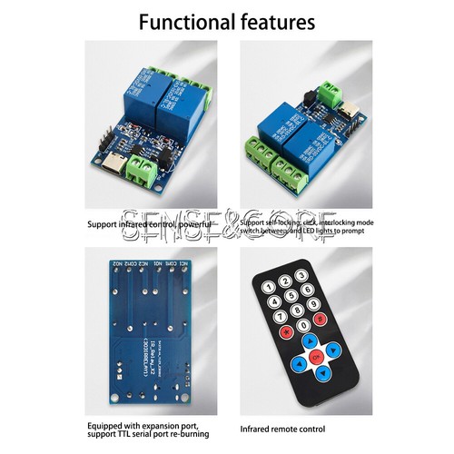 5V Infrared Remote Control Wireless 2way Relay Module with Remote Control Type-C - Picture 3 of 10