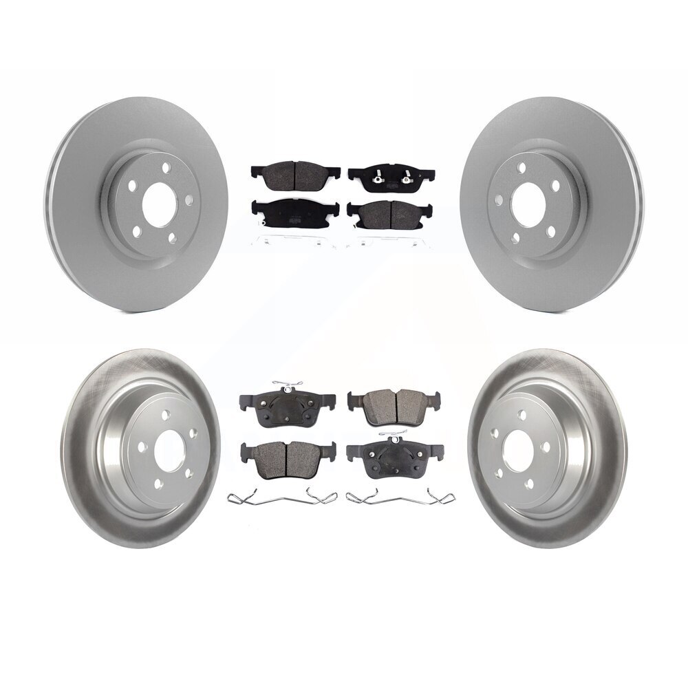 Front and Rear Rotors & Semi Metalic Brake Pads Kit for 2018 Lincoln Continental