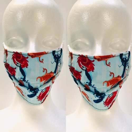 2 Packs Blue Lobster & Crab Face Cover Masks - Picture 2 of 5