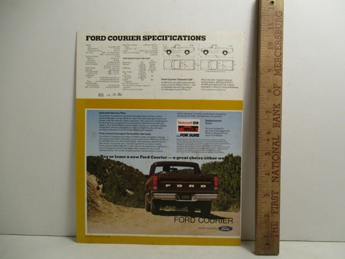 1981 Ford Courier Vintage Gas Oil Garage Trucks Dealer Brochure Garage Diesel - Picture 3 of 3