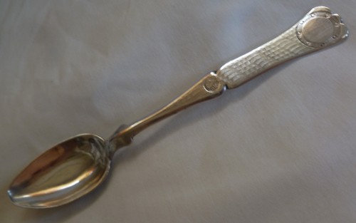 ANTIGUA CUCHARA DE TÉ TURCA OTOMANA GRABADA PLATA ESTERLINA - 16 cm. LARGO - Imagen 2 de 11