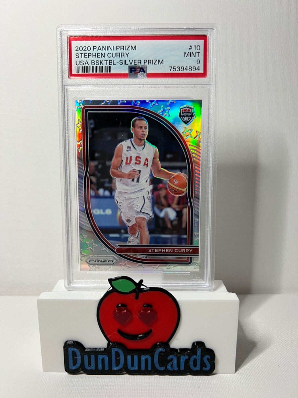 Stephen Curry 2020 Panini USA Basketball Silver Prizm Mint PSA 9 #10