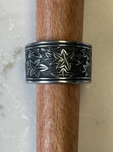 Japanischer Ahornblatt Handwerkerring aus Japan Edelstahlring Größe 4,5 - Bild 2 von 5