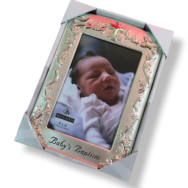 Malden Frame Silver Tone Baby's Baptism 4" x 6" NEW NIB Malden Frame Silver Tone Baby's Baptism 4" x 6" NEW NIB