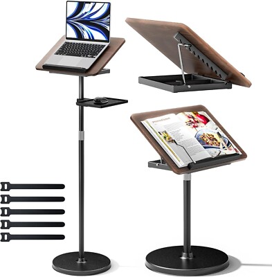 2 in 1 Adjustable Book Stand - Dual-Use Floor and Desktop Book Holder Stand, ...