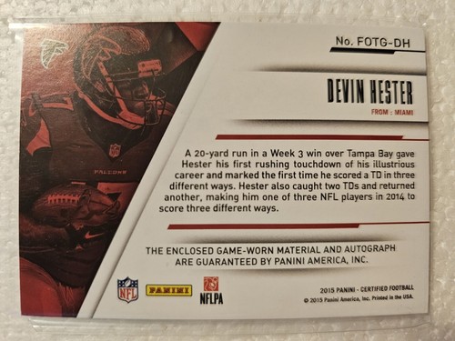 2015 Panini Certified Auto Jersey Patch 25/49 Devin Hester Chicago Bears - Picture 2 of 2