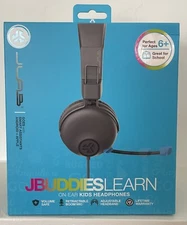 JLab JBuddies Learn Kid Safe Wired On-Ear Headphones w/ Retractable Boom Mic
