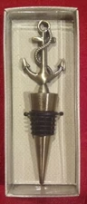 New! Nautical Anchor Metal Wine Bottle Stopper Beach House Beverage Saver Plug