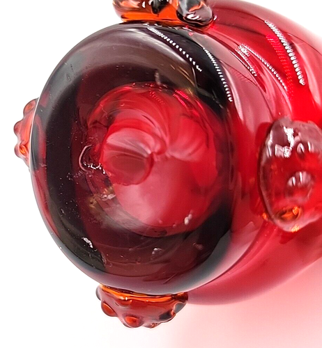 Vintage Blenko Glass C445HB Ruby Red Rosette Highball Tumbler - Picture 15 of 17