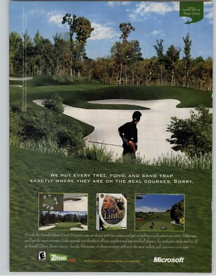 Links 2001 Golf Video Game Art Vintage Print Ad Arnold Palmer Sergio Garcia Pic
