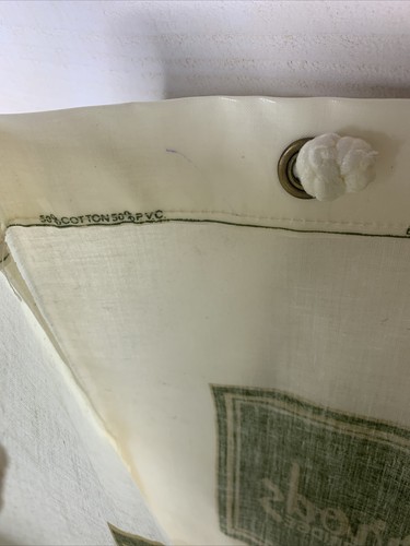VTG 1970s Harrods Totebag Shopper Cotton Rope Handle London White Green Ulster - Picture 6 of 8