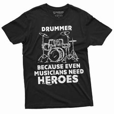 Camiseta de baterista divertido regalo batería música músico banda camiseta regalo para él