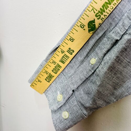 Banana Republic camicia uomo casual grigia manica lunga lino bottoni slim fit - Foto 7 di 12