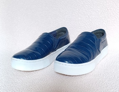 Sam Edelman Lacey Platform Sneaker Women's 6.5 Slip-On Blue Croc Embossed Shoes - Picture 3 of 16