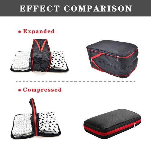 Fun Travel Compression Pouch Quick Storage Bag Nylon Double Layer Organi-tz