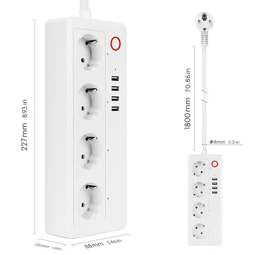 Melery Tuya Wifi Smart Striscia di Alimentazione EU US AU Presa con Presa di Ricarica USB - Foto 13 di 29