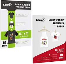 20 Sheets Koala Printable Heat Transfer Paper Iron-on for DARK + Light T-shirt