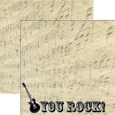 You Rock, music - DS scrapbook paper - Reminisce CD001
