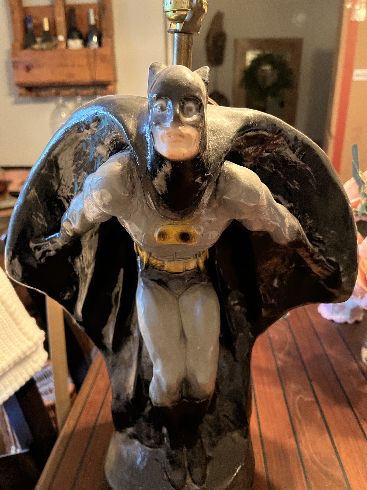 RARE Vintage Batman Chaulkware Plaster 27” Table Lamp