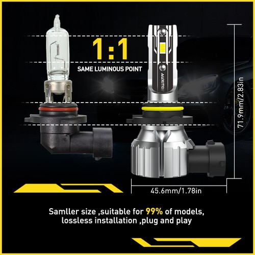9005 HB3 LED Headlight Bulbs 6500K High Beam Bright Super White Headlamp Fog 2X - Picture 4 of 15