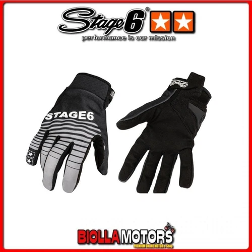 S6-0863/XL MOTORRADHANDSCHUHE STAGE6 STREET PURE SCHWARZ/GRAU