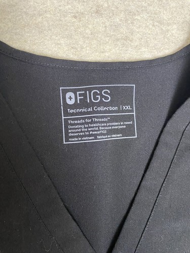 FIGS Scrub Top Damen XXL Casma Three Pocket Technical Collection schwarz - Bild 2 von 5