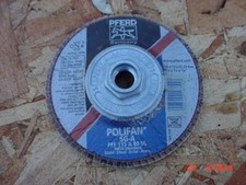 Box of 9  Pferd Polifan Flap Disc SG-A 4 1/2" 5/8-11 Thread 80 Grit