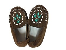 Child Moccasins Native American Style Br Faux Suede Costume Shoes Small