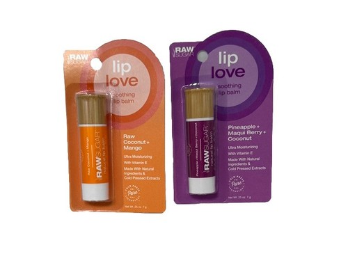 2x RAW SUGAR Pineapple Maqui Berry & Mango Coconut Lip Love Soothing Lip Balm - 第 1/2 張圖片