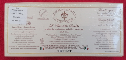 Saponificio Artigianale Fiorentino Floral Bouquet Toscana Seife 3x125gr Blumen - Bild 3 von 8