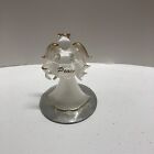 Vintage Ug Hand Sculpted Glass Praying Angel 22kt Gold Trim Mirrored Base Sku: 8