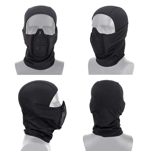 Tactical Balaclava Mesh Mask Full Face Protection Ninja Style Hood Metal Mask - Picture 6 of 24
