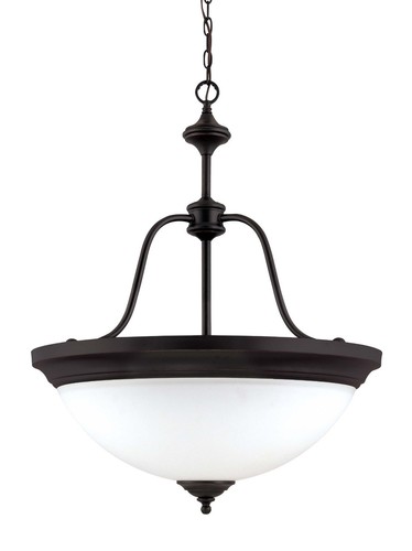 Sudbury Bronze And Satin White Glass Pendant/Chandelier Orig $720 - 第 1/1 張圖片