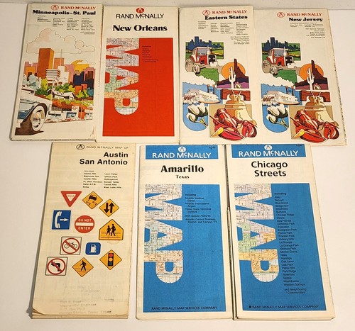 Vintage Map Lot Rand McNally USA Lot 7 verschiedene Orte - Bild 1 von 6