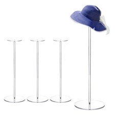 Acryl Hutständer 4 Pack 15.7" Hut und Perückenständer Standfuß Runde Stand  Klar