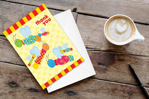 Linda tarjeta Bugs Thank You Note - 10 tarjetas y sobres en caja - B14061 - Imagen 3 de 3