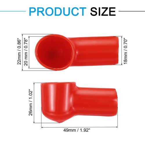 Battery Terminal Cover, 6 Pcs Battery Terminal Red L15-20-49mm - Afbeelding 2 van 8