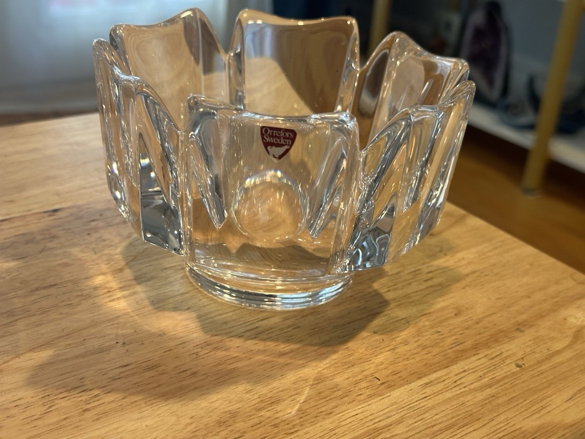 Orrefors VINTAGE Crystal Bowl Corona クリア Vintage Orrefors “Corona” Crystal Bowl Signed – The Swan's House