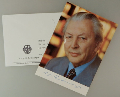 Autogramm Kurt Georg Kiesinger CDU Politiker ehemaliger Bundeskanzler (136851)
