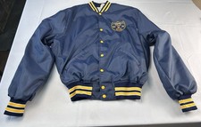 VTG 80s UMWA Union Varsity Jacket XL Navy USA Made Quilted Coal Haulers Dist. 20