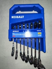 KOBALT 2884740 SAE Flex Box End Ratcheting Combination Wrench Set 8 Pc NEW