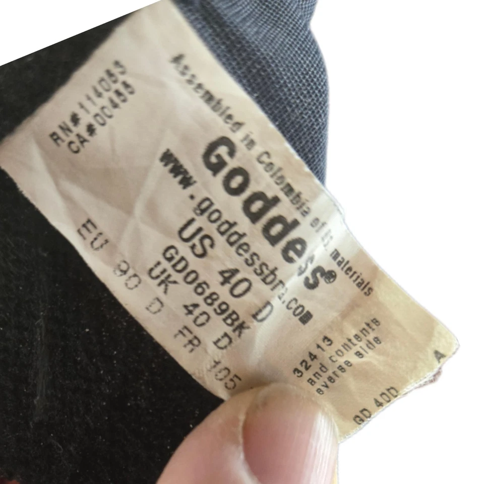 40d Vintage Años 90 Diosa Bustier Negro Encaje Sin Tirantes Sujetador Deshuesado Corsé Lencería  Foto 4 de 4